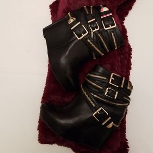 BCBG Generation Leather Wedge Booties